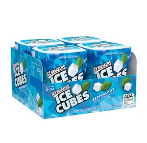 ICE BREAKERS Ice Cubes Peppermint Sugar Free Chewing Gum Bottles, 3.24 oz (4 Count, 40 Pieces)