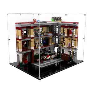 Clear Acrylic Display Case Compatible with LEGO® 75827 Ghostbusters Firehouse HQ Open - Set Not Included