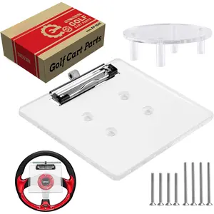 Golf Cart Scorecard Holder w/Pencil Holder Compatible with EZGO Club  Yamaha and Other 5-6 Holes Golf Cart Steering Wheel, Firmly Clamp & Adjustable Pen Spring Loop, Easy to Install & Record
