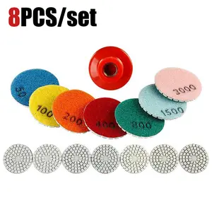 8PCS/Set 2" Diamond Polishing Pads, for Granite, Marble, Quartz, Jade – Angle Grinder Grinding Discs, Stone Countertop Polishing Tools, tools and gadgets for him