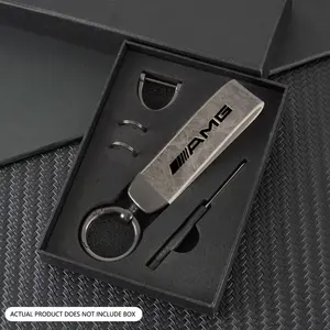 Vintage Car Leather Keychain, Zinc Alloy Chain Design, Compatible with Mercedes-Benz Models (amg/glc/w Series), Durable & Stylish Accessory