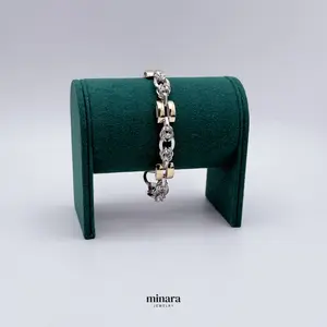 MINARA 950 Silver GARRITA Bracelet With Gold Details 7'' 3/4