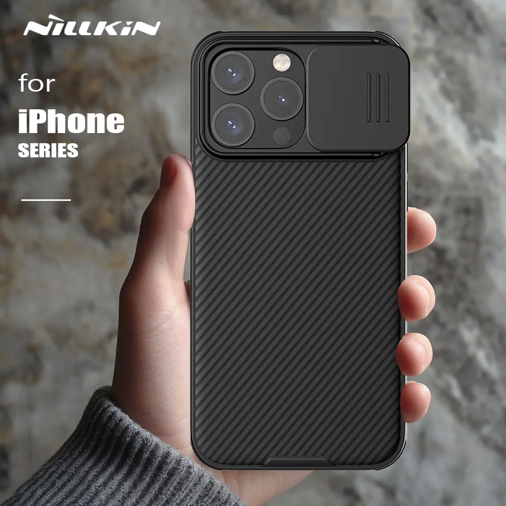 Nillkin CamShield Slide-On Back Cover - Plastic, Rugged Protection Phone Accessory with Camera Protector, Privacy Lens Guard for iPhone 15,14 Plus,13,12 Pro Max,12/12 Pro (Slide-On Design Keeps Phone Sleek)