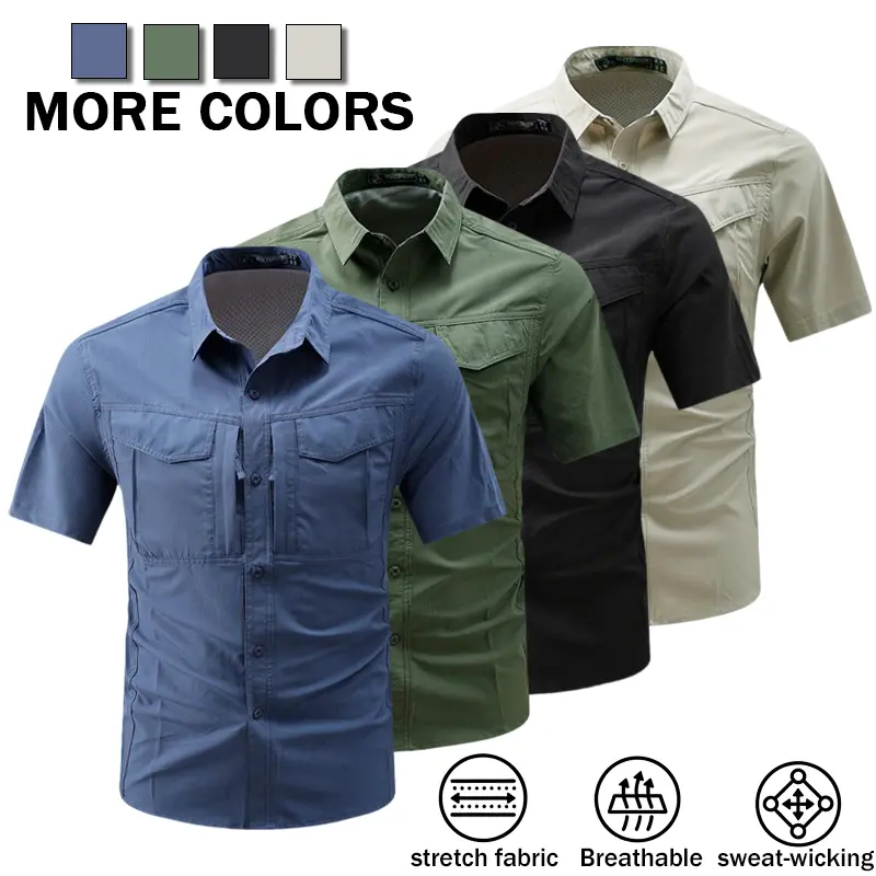 SummerVibes summer new men's short sleeved shirt outdoor casual versatile shirt