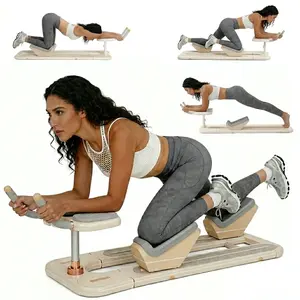 Waist Twist Exercise Machine, Multi-Functional Ab Workout Board, Spine Stretch Trainer for Core Strength, Back & Lower Body Training, Foldable Portable Home Gym Equipment (100KG Capacity) Pilates