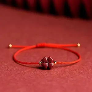 Handwoven four-leaf clover cord bracelet—perfect for everyday wear, vacations, dates, and more; also a delightful, surprising small gift.