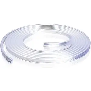 Car Door Edge Guards, Ft Clear U Shape No Glue Car Door Edge Protector, Chrome PVC Trim Molding Interior Strips, Automotive Door Entry Guard Protection Fit for Sedans Trucks SUV Boats (Transparent)
