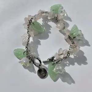 Rose Quartz Bloom Charm Bracelet