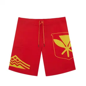 "Red/Yellow Mauna Kea" Board Short Men's 4 Way Stretch - Wailoa