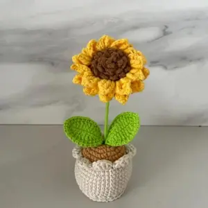 Mother’s Day Gift for Mom, Crochet Sunflower Bouquet, Handmade Flower Keepsake, Cute Gift for Mom Grandma Aunt, Home Decor