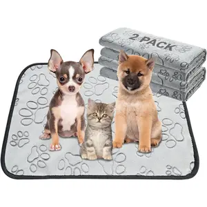 Reusable Puppy Pads, 2 Pack Washable Pee Pads for Dogs, Waterproof Non Slip Wee Wee pad, Absorbent and Leakproof Training Mats for Potty, Crate, Playpen, Bed, Sofa, 18"x 24"