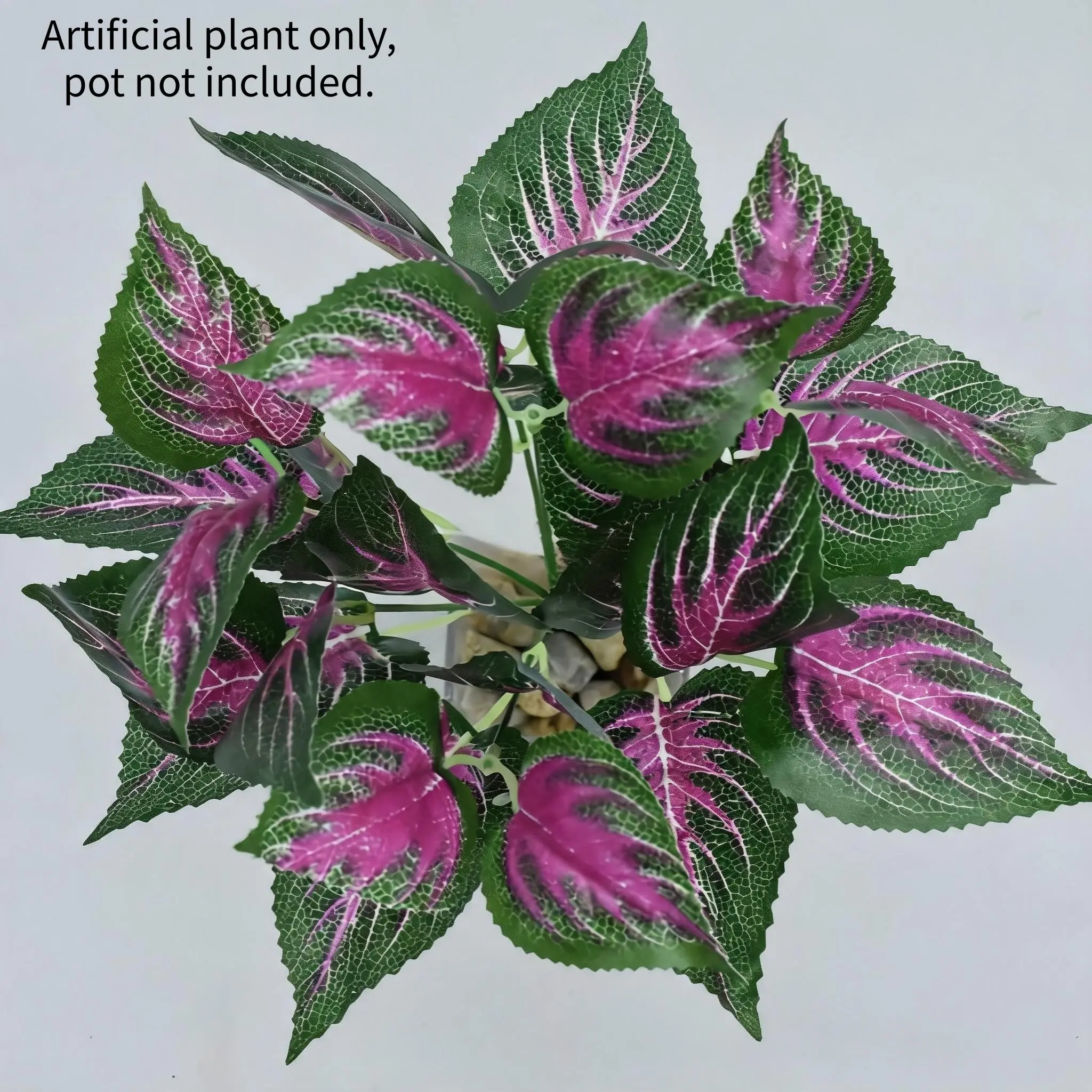 10 Bundles Artificial 7 Fork Heart Leaf Plants, UV Resistant Faux Greenery Stems, Decorative Stems, Realistic Fake Shrubs for Garden Decor