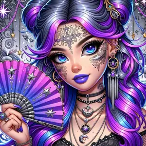 5D DIY Full Drill Round Diamond Painting - Diamond Painting Kit Fan, Jewelry. Mosaic Canvas DIY Wall Art, Home Wall Decoration, Diamond Art Tools