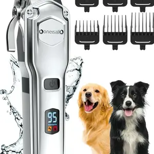 Dog Clippers - Grooming Tool for Thick Heavy Coats with Rechargeable, Waterproof Cordless Design & Stainless Steel Blade for Pets