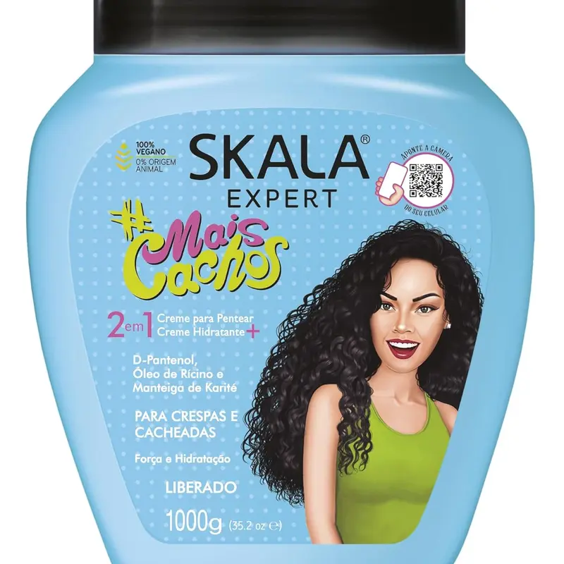 SKALA Hair Type 3ABC Mais Cachos - More Curls Eliminate Anti Frizz, For Curly Hair 2 in 1 Conditioning Treatment Cream and Cream To Comb - 35.2Oz Conditioner Haircare