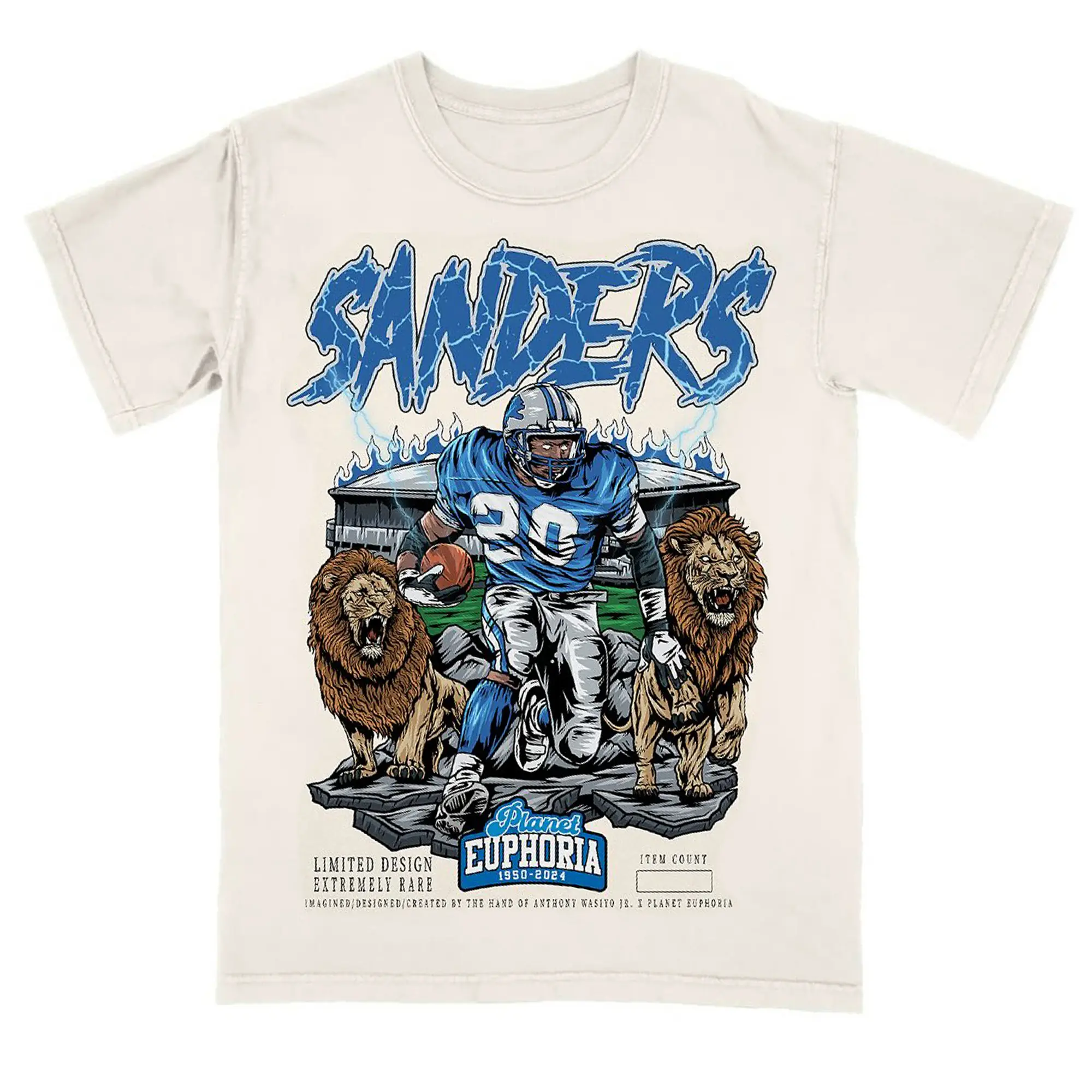 Barry Sanders Planet Euphoria Shirt Vintage 90s Football Graphic Tee for Men Women Fans Y2k Streetwear