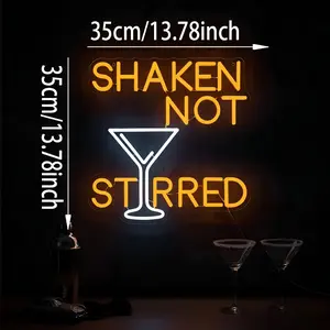 Shaken Not Stirred LED Neon Sign for Bars & Restaurants