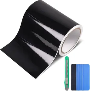 Gloss Black Vinyl Wrap for Chrome Delete,  Inch x ft Automotive Grade SelfAdhesive Tape DIY Car Exterior Door Edge Guard, Window Sill Trim Protection AntiScratch