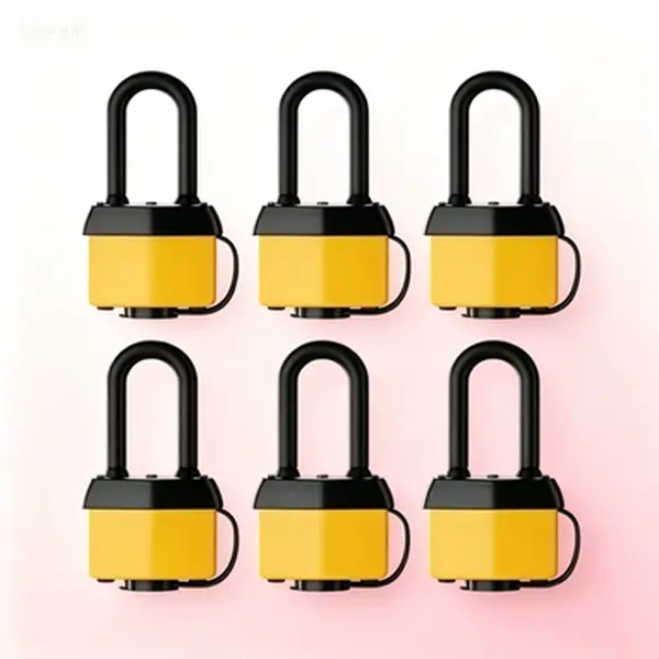 6 Pack Keyed Alike Laminated Steel Padlock, Heavy Duty Weatherproof Outdoor Lock, Security Gate Padlock with 2.5 Inch Long Shackle, Anti-Corrosion Rust Resistant Lock for Garage Shed Fence Toolbox, Reusable Keyed Entry Padlock for Indoor Outdoor Use