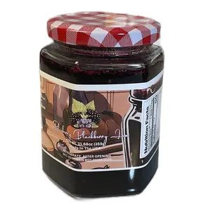 A&J Signature Blueberry & Blackberry Jam - 11.6 oz (359g) - Sweet Flavor - Red Lid - Made in the USA Dip bonne maman