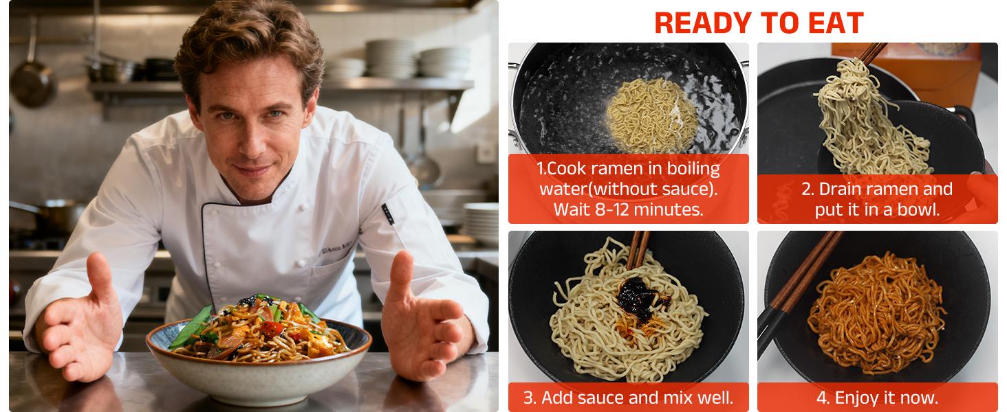 Healspot Upgraded High Protein Dry Tossed Ramen—31g Plant-Based Protein, Low Fat, Low Carb, Keto Friendly, Plant Based, Non GMO—Flavor Options: Spicy Buldak, Hot Pot or Sesame Sauce