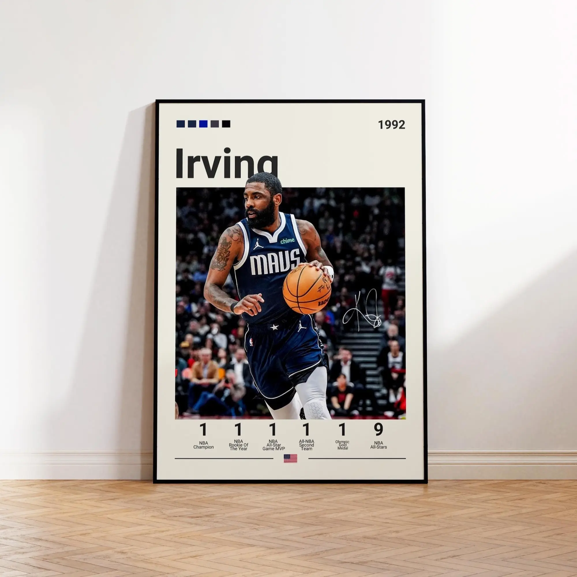 Kyrie Irving Poster, Dallas Mavericks Poster, Irving Fan Gift,  Poster, Sports Poster,  Fans, Basketball Gift, Sports Bedroom Posters ( Unframed - Print Only )