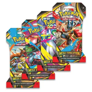 Pokémon TCG Mega Evolution 1 Sleeved Booster Pack (Quantities Vary) - Over 180 Cards & 12 Mega Evolution Pokémon ex - Includes Trainer Cards & Special Illustrations