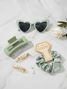 5pcs bridesmaid proposal gift, bridesmaid hairpins, bridesmaid hair bands, bridesmaid glasses, Hair Clip, bridal shower gifts, satin hair accessories, bridesmaid wedding gifts, Wedding hair decor