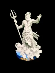 Poseidon Greek God Statue – Marble Stone 3D Printed Mythology Decor | Ocean King Figurine