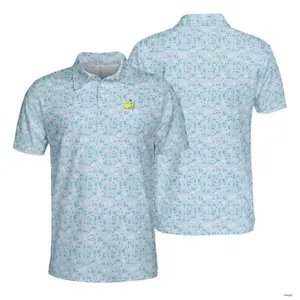 Masters Golf Polo – Unisex PGA Print Shirt with Fun, Laid - Black Style for Everyday Wear