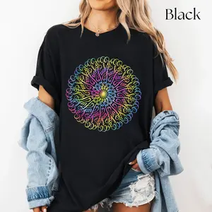 Curse Word Mandala Graphic Funny Colorful T-Shirt Unisex Classic Cotton Fabric