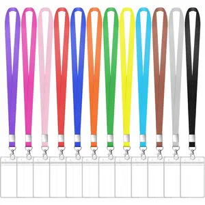 12 Pack Cruise Lanyard with ID Card Holder Colorful Lanyard with  ID Badge Holder (12 Colors)