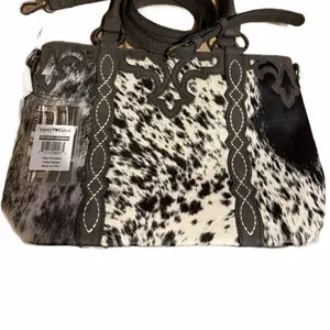 Trinity Ranch Genuine Hair-on Cowhide Collection CC Tote Black
