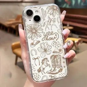 Western Cowboy Pattern Phone Case, Anti-drop Decorative Protective Phone Protector Cover, Shockproof Phone Cover, Phone Accessories Compatible with iPhone