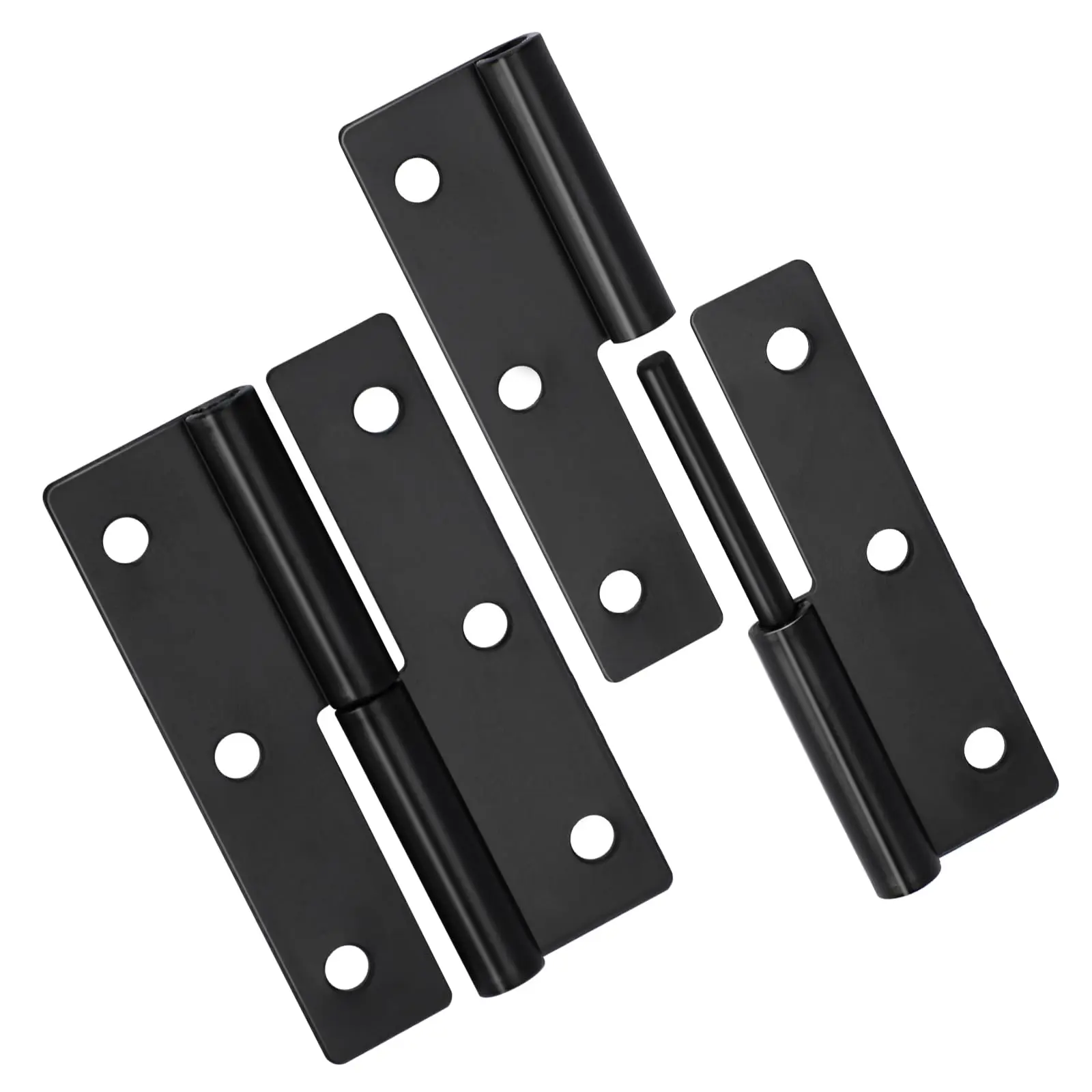 2 Black Lift Off Hinge 2.5Inch Stainless Steel Detachable Small Hinges Right Handed Slip Joint Flag Rising Cabinet Door