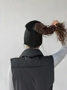 Magnetic Knit Hat, Magnetic Ponytail Opening Beanie, Woolen Cap, Pull-On Hat, Automatic Hat, Single Piece Magnet Hat, Beanie Fitted