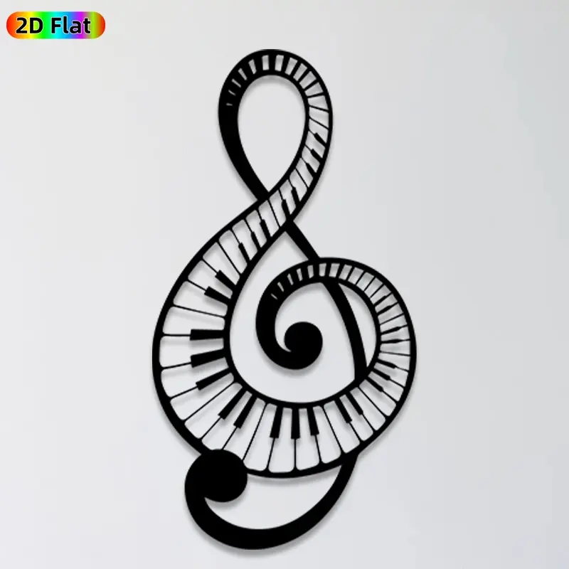 1pc Music Note Metal Wall Art, Creative Piano Keyboard Statue Mural, Ideal Gift for New Year, Christmas, Music Enthusiasts, Rust-Resistant Metal Wall Decor Wall Sculptures, Perfect for Living Room Wall & Garden Fence, Stylish Home & Outdoor Decor