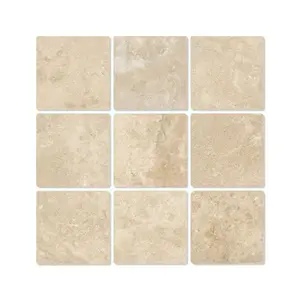 4x4 Tumbled Durango Travertine Tile For Tile Wall and Floor  (Kitchen Backsplash or Shower Wall and Floor)