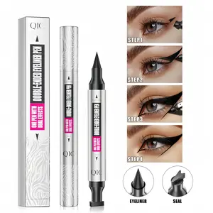 Quick eyeliner 2-in-1 Double-Ended Stamp Eyeliner Waterproof Quick eyeliner stamp Sweatproof Smudge-Proof Long-Lasting Black Tint Wingliner Easy Simple Eye Makeup