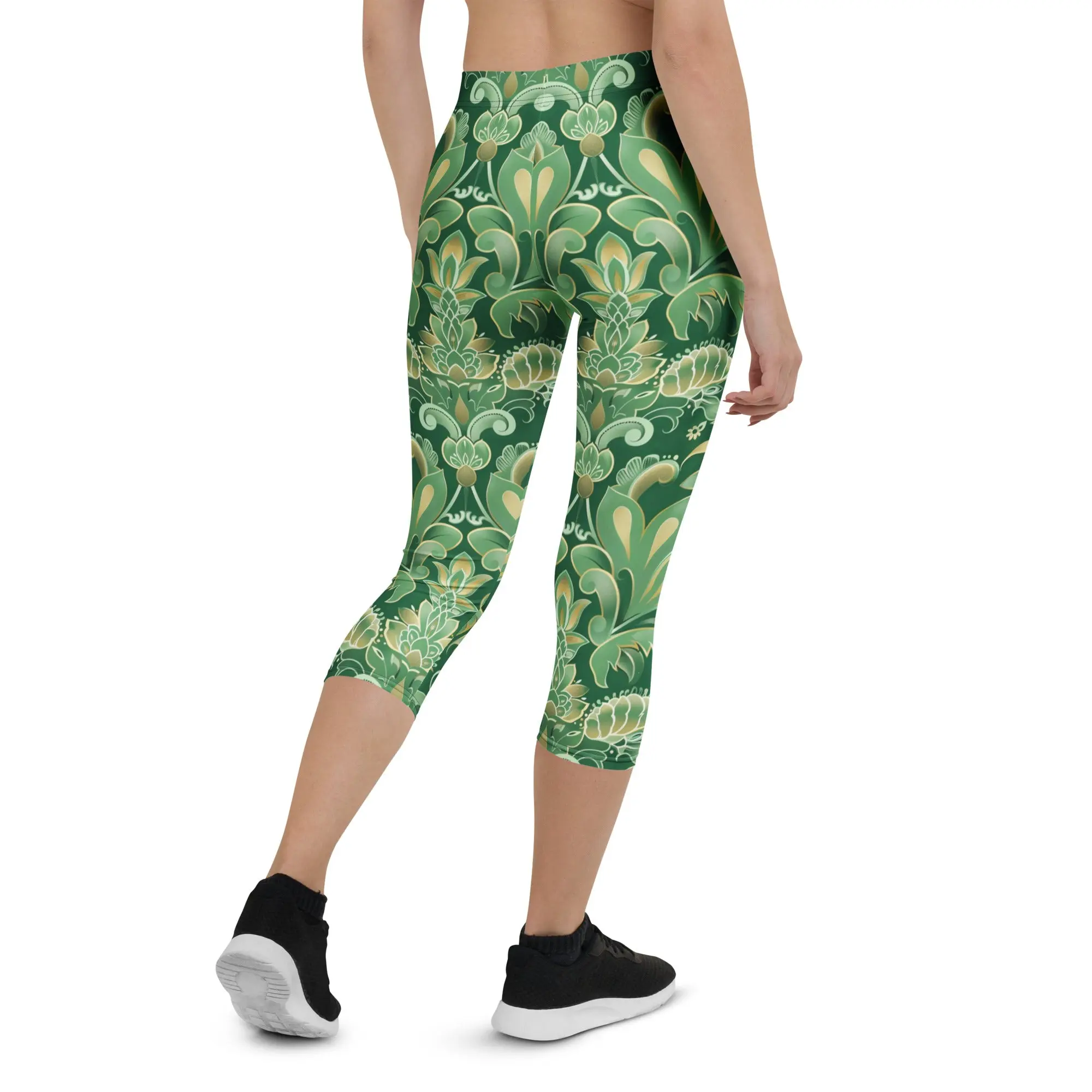 "Green Lotus" Capri Leggings