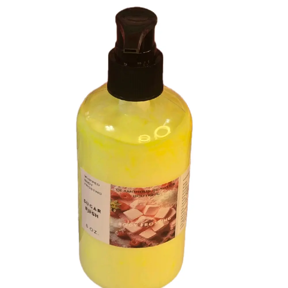 Sugar Rush Whipped Body Frosting - Handmade Shea Butter Moisturizer with Thick Creamy Texture, Blendable, Moisturizing, Nourishing for Dry Skin Daily Use, 8 oz (SPF 20), Mature, Quick Absorbent, All Skin Types, Hydrating, 24 Months, 250G