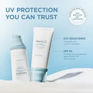 SKIN1004 Centella Hyalu-Cica Sun Serum SPF50+ PA++++ | No White Cast, Lightweight Korean Sunscreen for Sensitive Skin