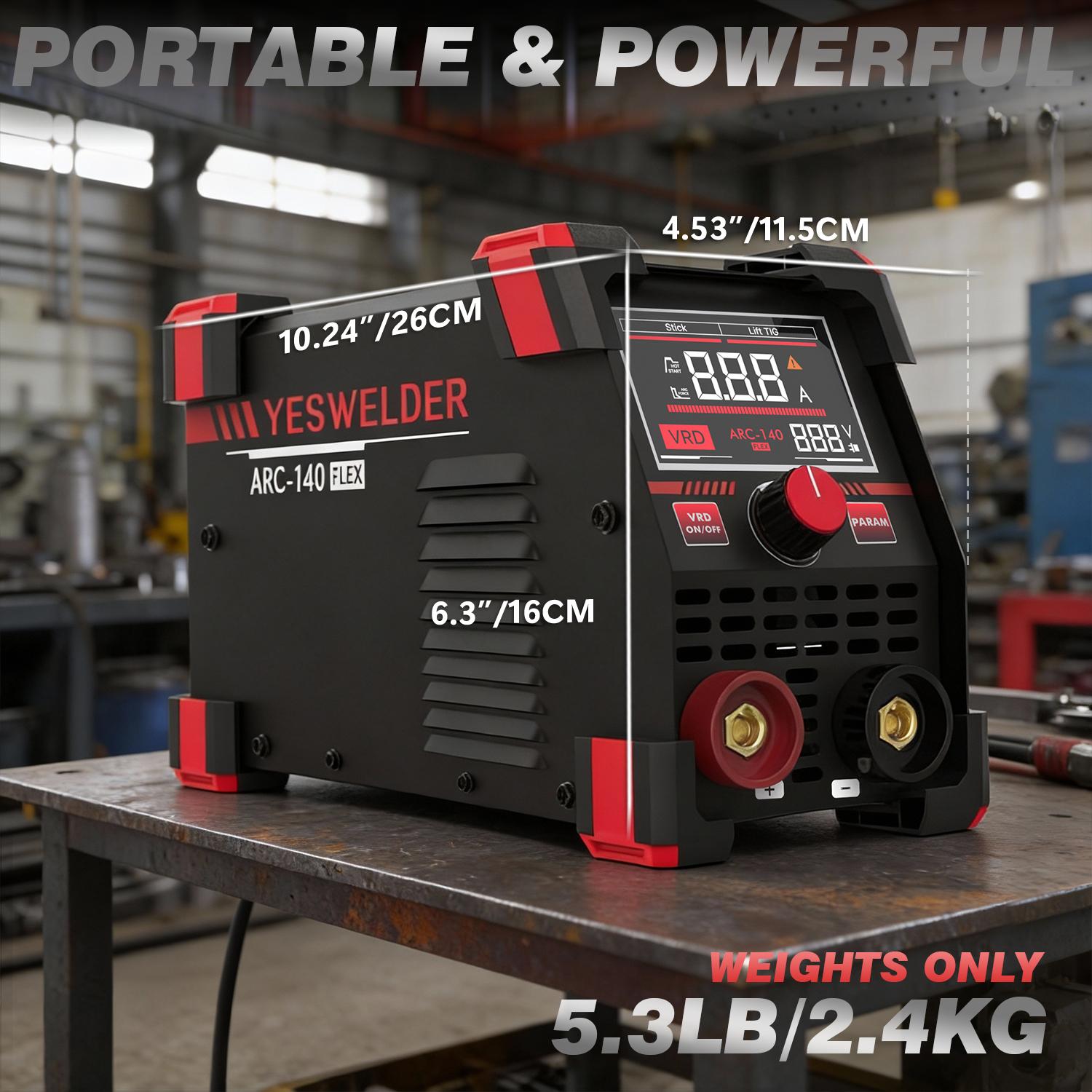 140A Portable Stick Welder – Compact 110V ARC Welding Machine with Large LED Screen | Easy Setup for DIY Welding, Farm Fixes & Automotive Repairs at Home