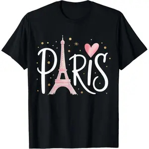 Eiffel Tower Paris Girls Guys Travel Holiday France Souvenir T-Shirt