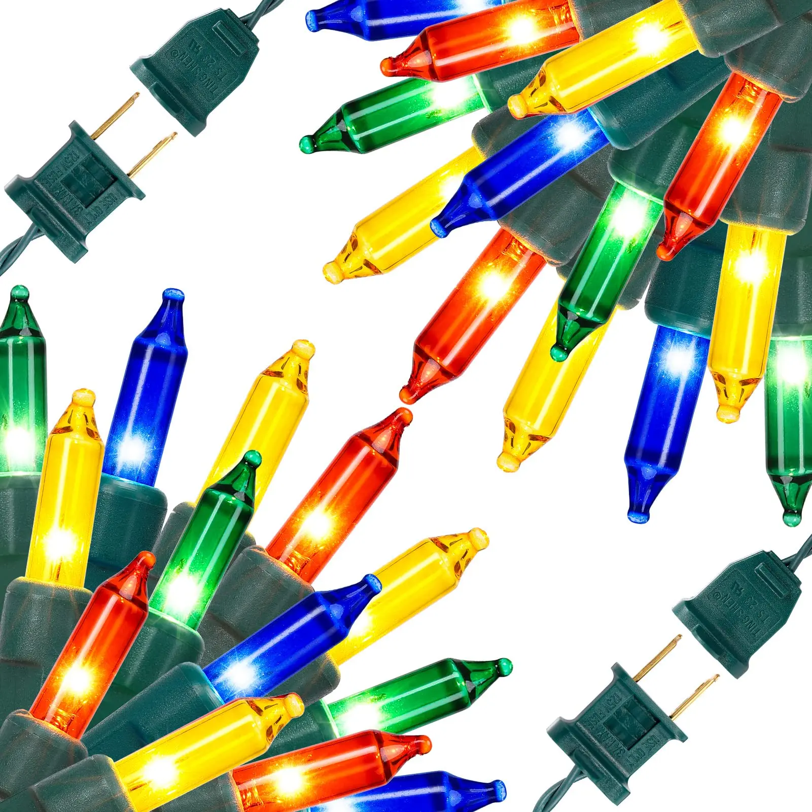 Garvee 200 Counts Christmas Lights, 2 Sets of 100 Mini Lights 26.5 Feet String Lights with Replace Fuse and Bulb, Waterproof Connectable, Indoor Outdoor Christmas Decoration, Multicolor