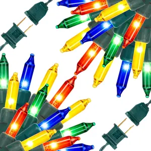 Garvee 200 Counts Christmas Lights, 2 Sets of 100 Mini Lights 26.5 Feet String Lights with Replace Fuse and Bulb, Waterproof Connectable, Indoor Outdoor Christmas Decoration, Multicolor