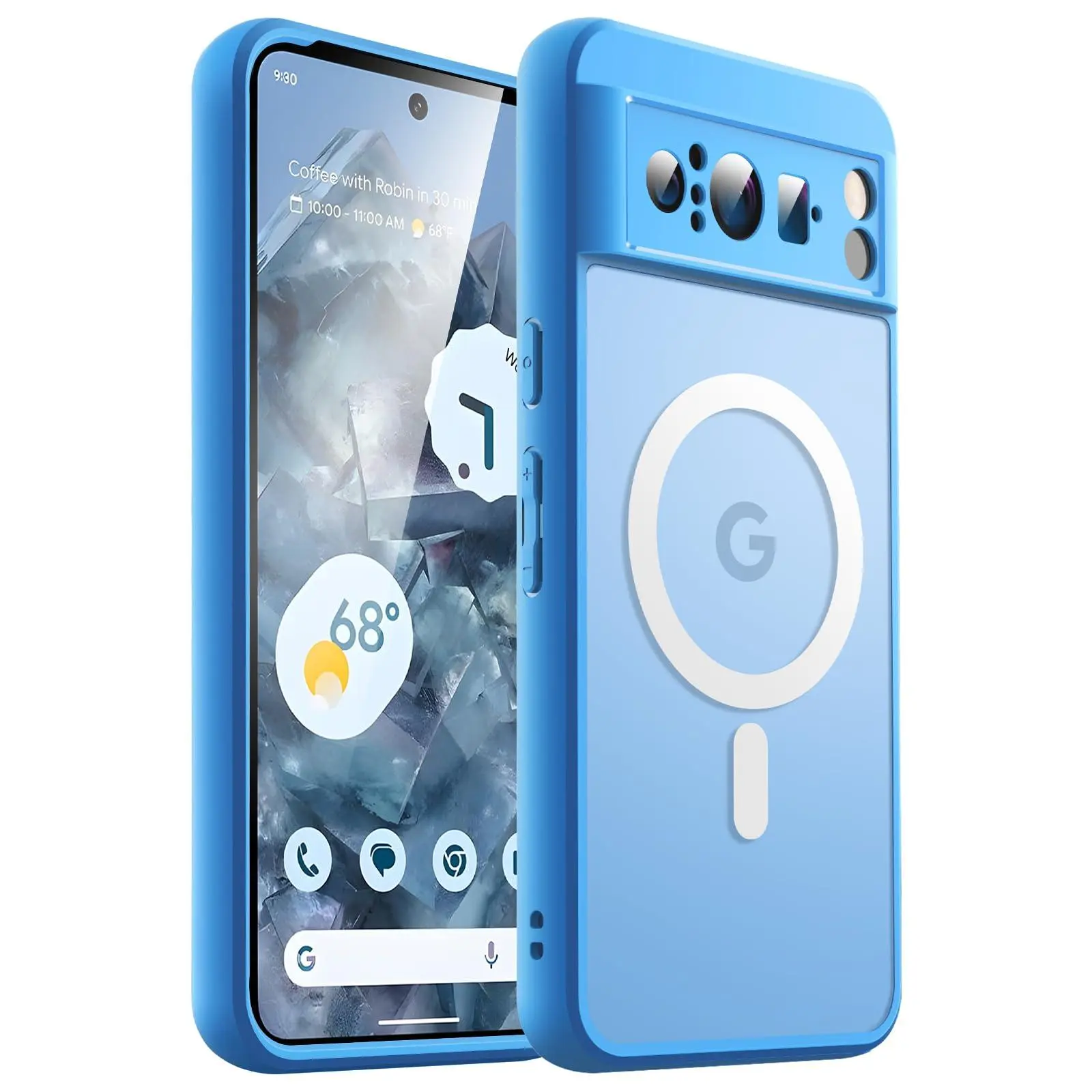JETech Magnetic Case for Google Pixel 8 Pro 6.7-Inch 2023, Compatible with MagSafe, Translucent Matte Back Shockproof Phone Cover