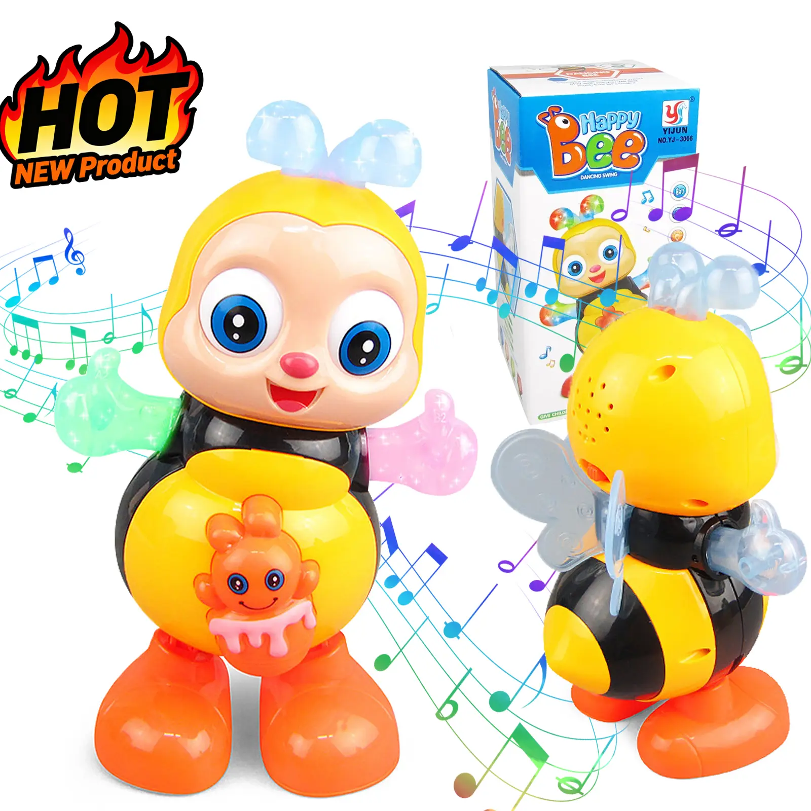 Dancing Bee for Kids Musical Electric Toys Bee Toy, Electronic Cartoon Preschool Learning Toys, Educational Interactive Singing Animal with Lights & Music