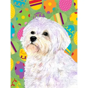 212 MAIN 28x40 in. Maltese Easter Eggtravaganza House-Size Flag, Weatherproof Outdoor Banner, Easter Decorations for Home Supplies