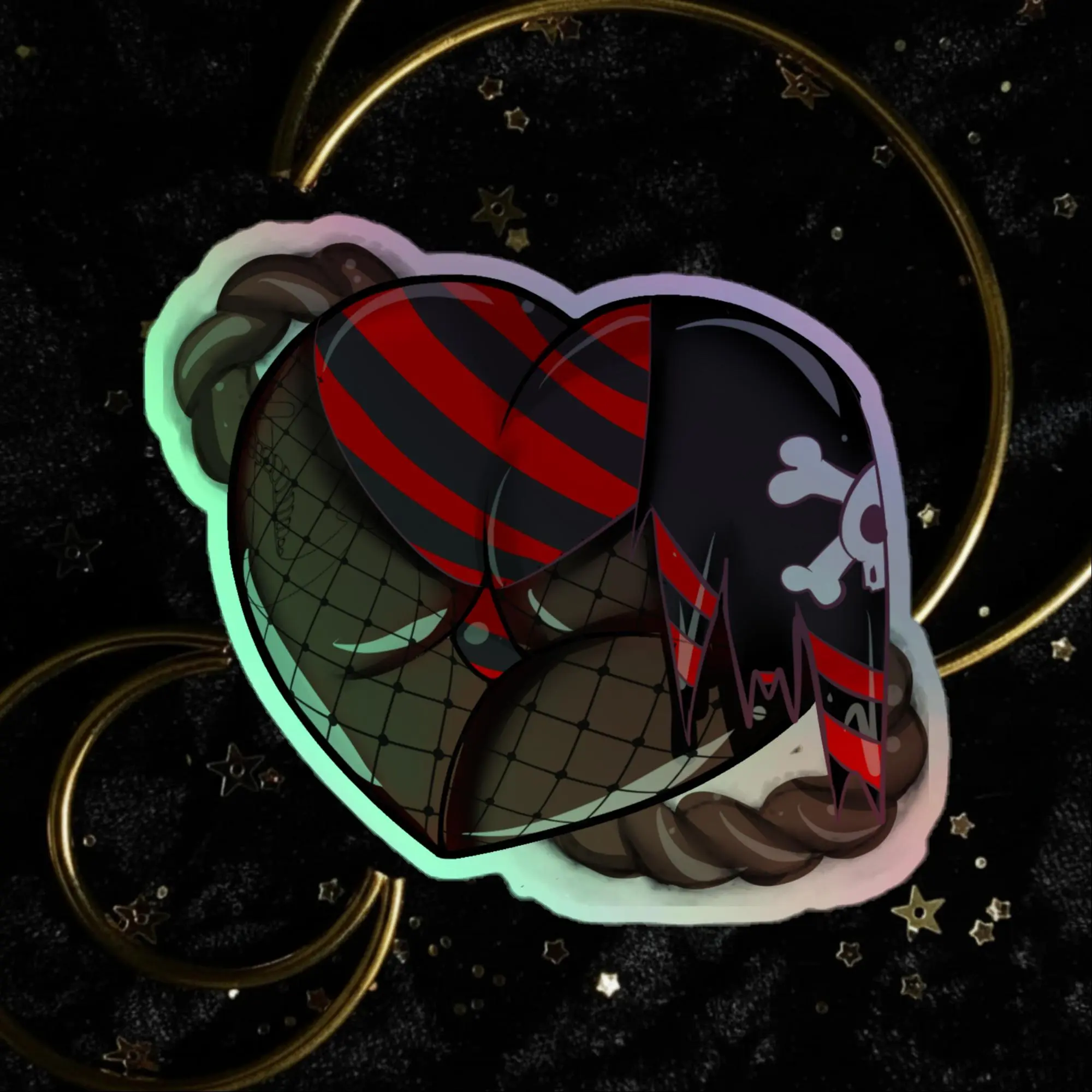 Pirate Black Booty Holographic stickers